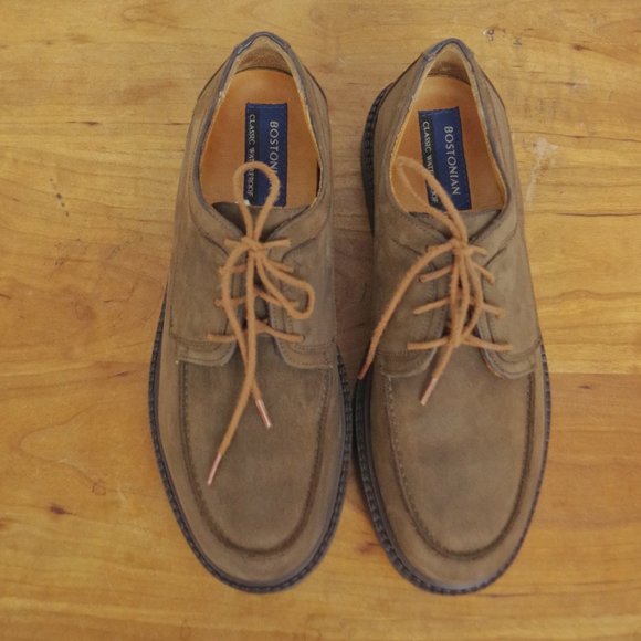 Men\'s Italian Made Brown Leather Nubuck Walking Style Oxfords Size 9 main image 9